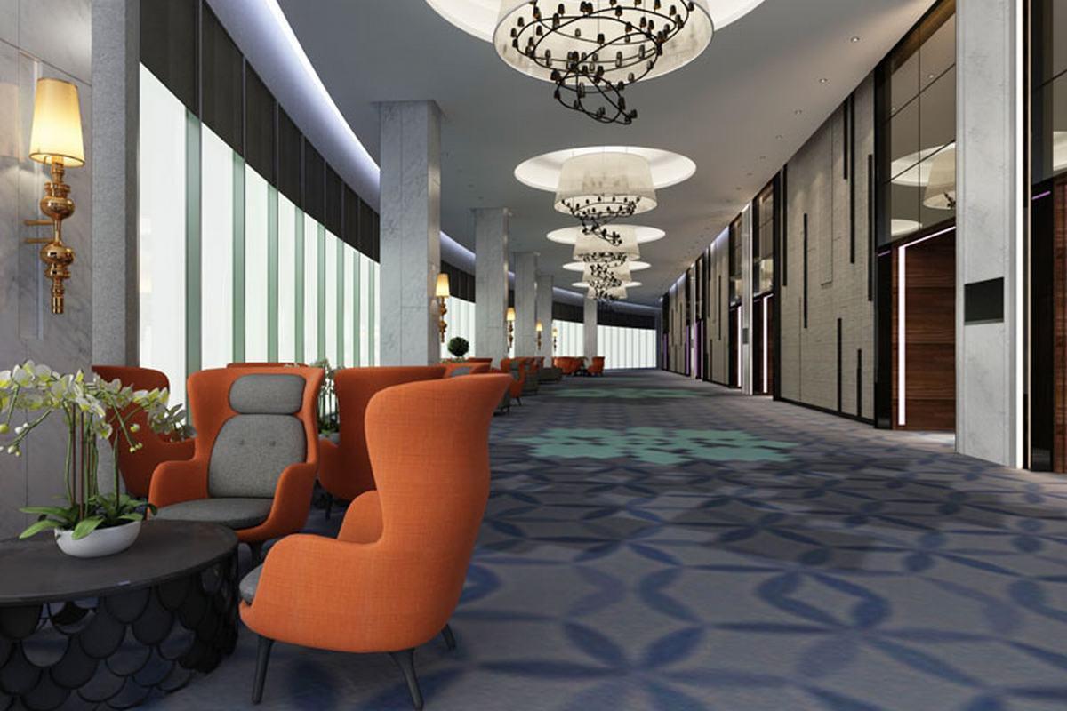 Le Meridien Путраджая Экстерьер фото 3D interior rendering of a hotel lobby
